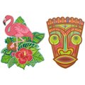 Cakedrake Polynesian Flair-Cake Decor Lay-On, Tiki Mask, Flamingo Cake decor Set CD-DCP-22540-1set